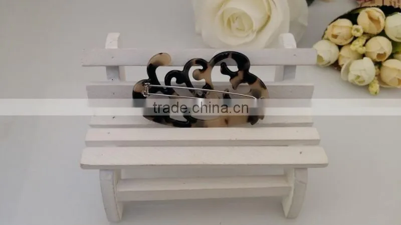 Hot sales brand name acrylic bobby pins adult fancy butterfly hair pin classic tortoise shell acetate hair pins