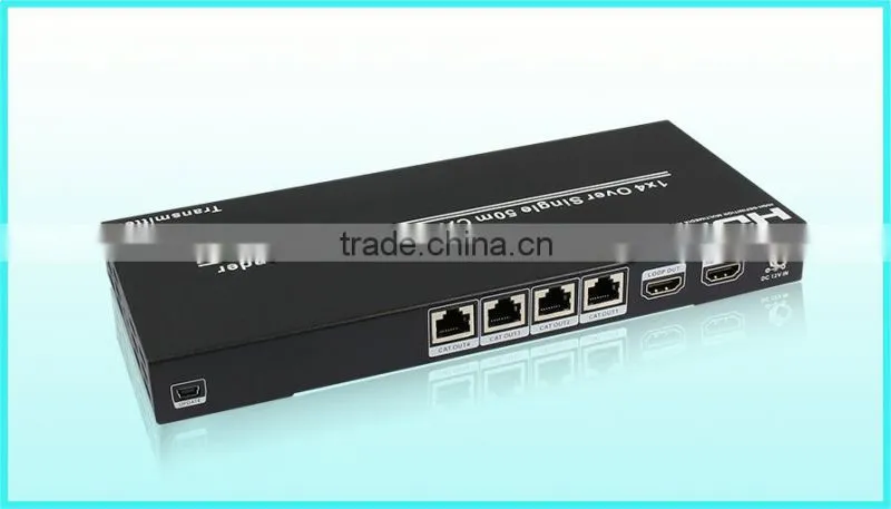 Engineering product HDMI 1x4 splitter extender one cat6 to 50m with HDMI LOOP OUT