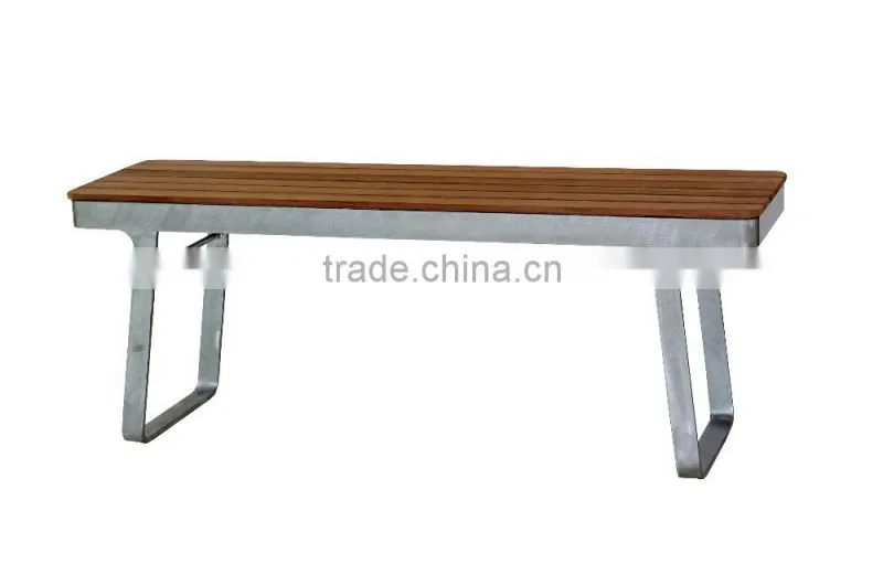 Industrial wooden top outdoor bench for sale