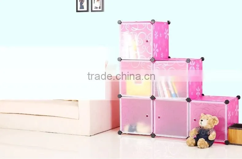 6 cubes PVC plastic green color 4mm thickness wire Bookcase(FH-AL0024-6)