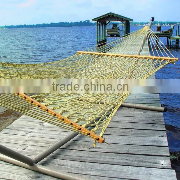 Folding Cotton Rope Wooden Bar Hammock With Stand