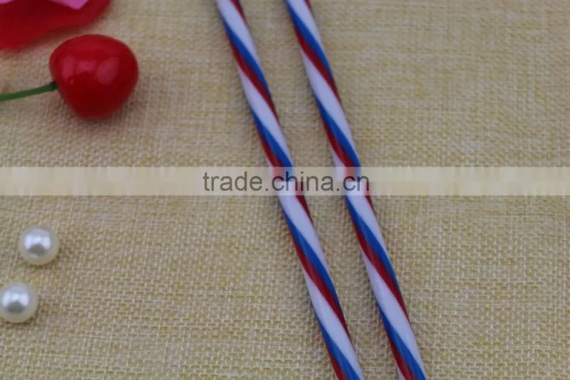 pp drinking straw with three colors spiral