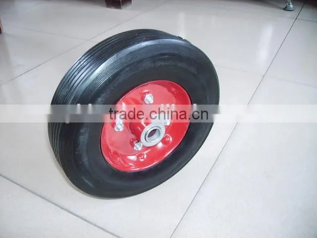 Non-inflatable wheel 10 inches solid rubber tyre tire Tool cart solid wheel