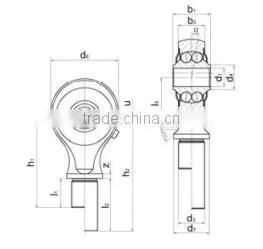 Heavy duty rod ends with integral self-aligning bearing, PAM