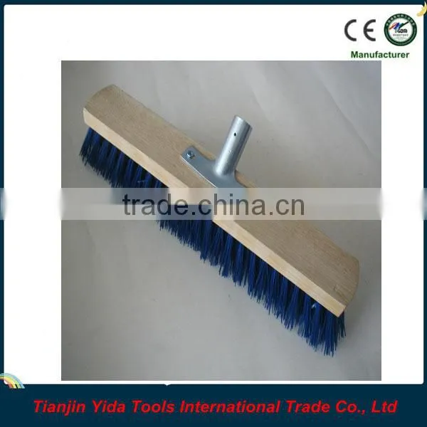 Wood block hard bristle brush with metal adaptor