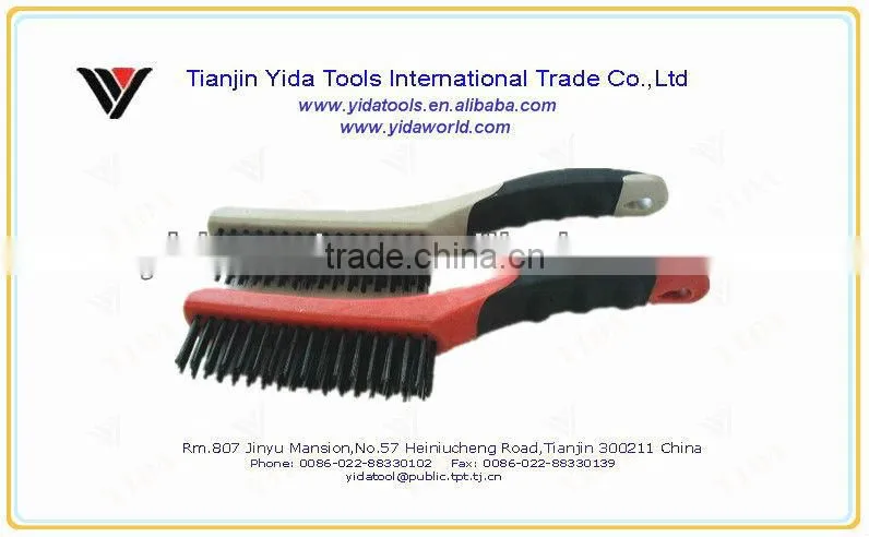 two color soft grip steel wire brush