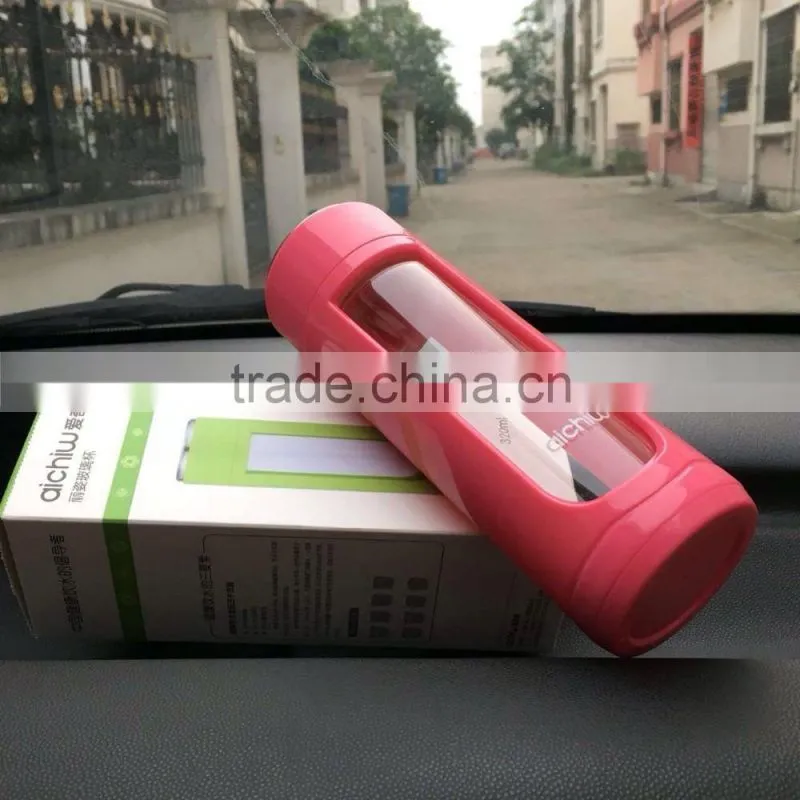 BPA-Free Glass Water Bottle with Lid protable