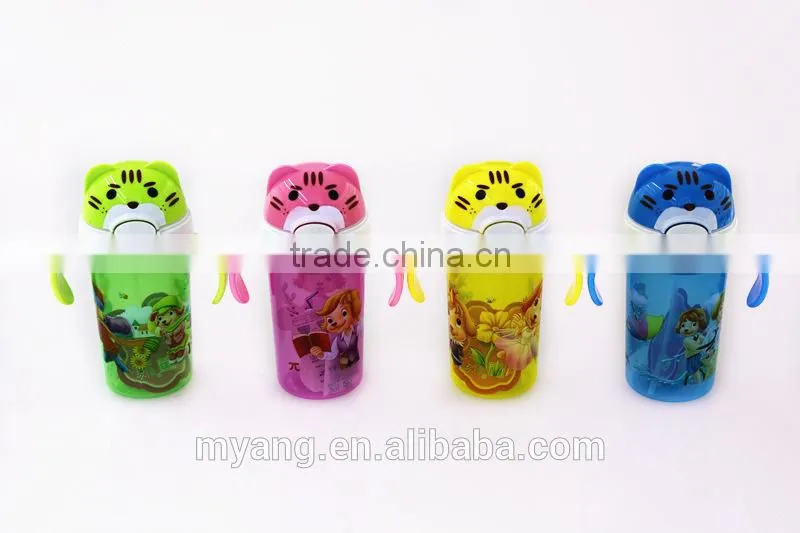 2015 wholesale children space water bottle with straw/BPA free plastic water bottle with straw