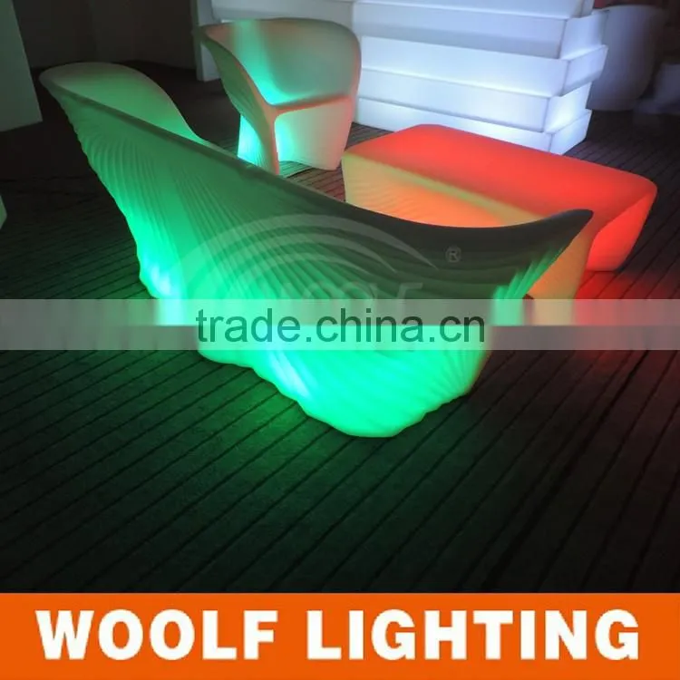 Plastic Modern Appearance Three Seat LED Glowing Sofa