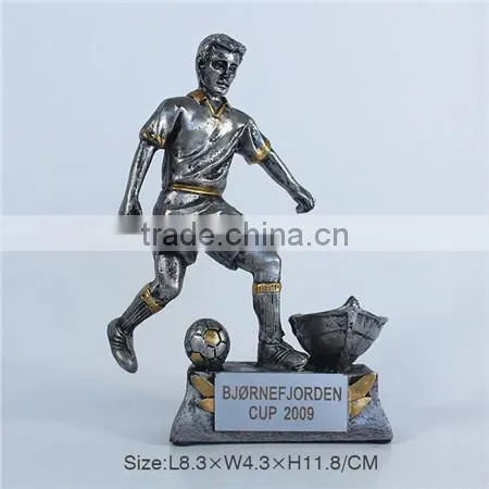 Resin soccer player trophy