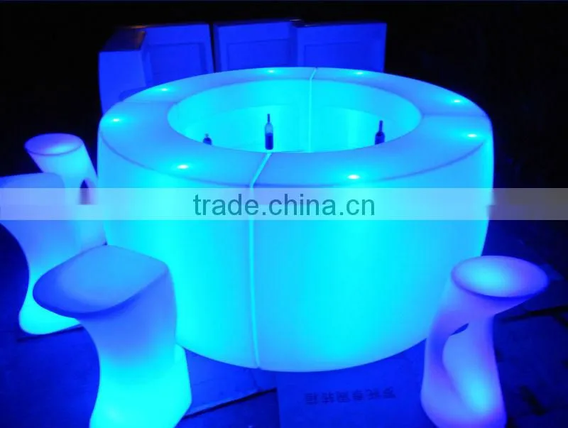 illuminated rechargeable battery operated party/event round led bar counter