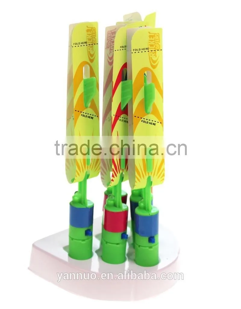 LED Rocket Launcher Copters, bamboo dragonfly toys charm