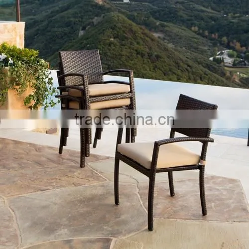 2017 Trade Assurance Widely used garden pe flat rattan stackable chairs furniture
