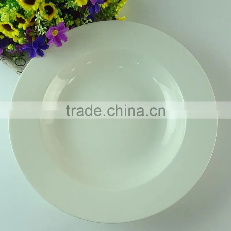 white ceramic 10inch soup plates
