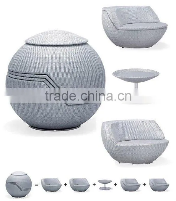 rattan ball shape table