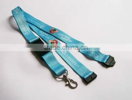 2015 new product custom sublimation polyester lanyard Custom lanyard no minimum order