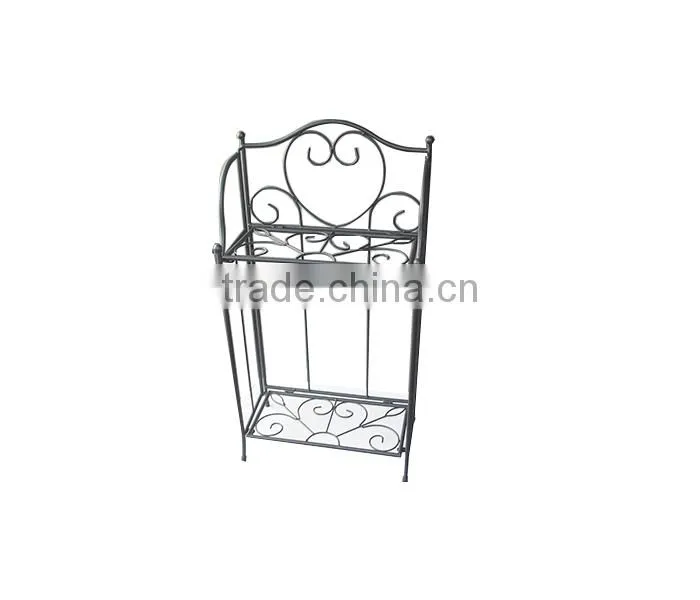 2 Tier Black Metal Plant Stand / Planter Holder