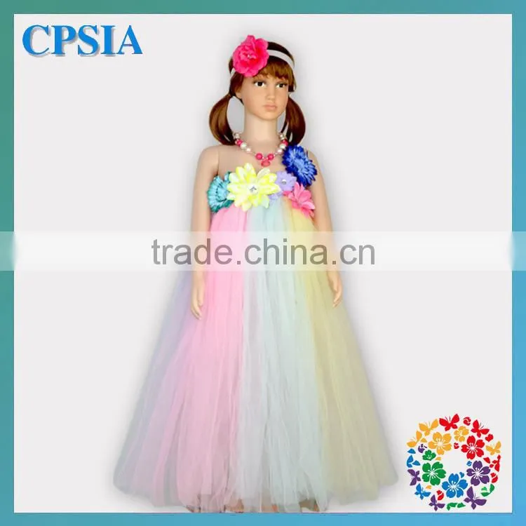 Latest Flower Birthday Dress For Baby Girl Party Dress Pictures