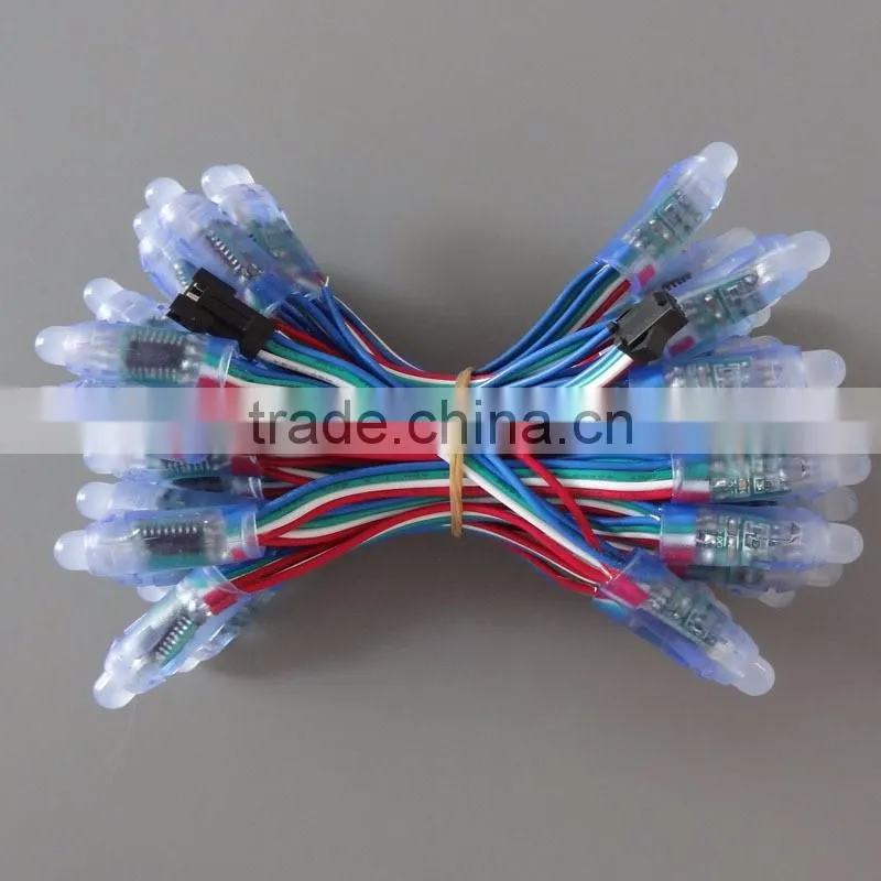 F8 RGB LED straw light for holiday decoration/Full color 12mm LED Christmas decoration light