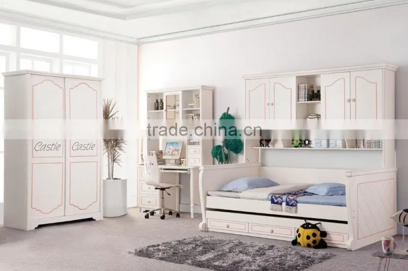 RD16 boys& girls white bedroom set wooden children bunk bed set kid's funny furniture