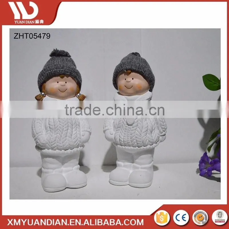 Wholesale Led Light Price Christmas Boys And Girls Decoration Polyresin Ornaments