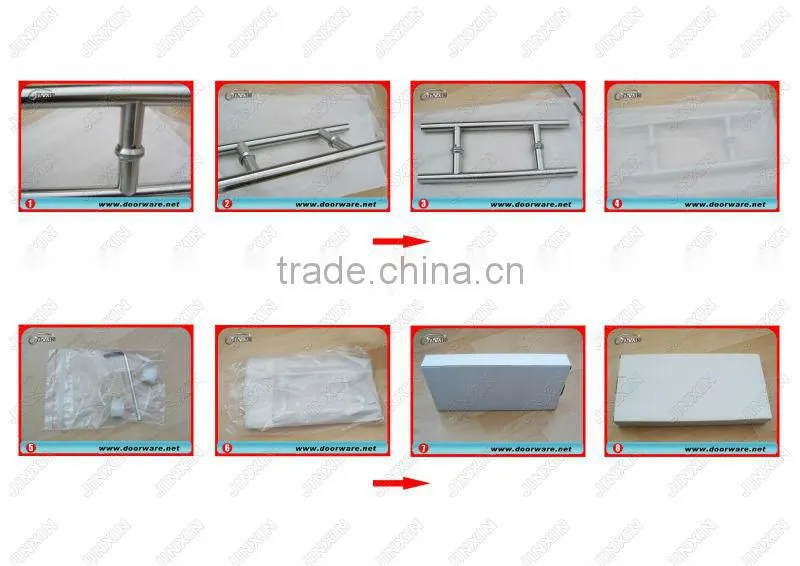 Stainless Steel Modern Glass Entry Door Long Pull Handles Double Sided Pull Handle