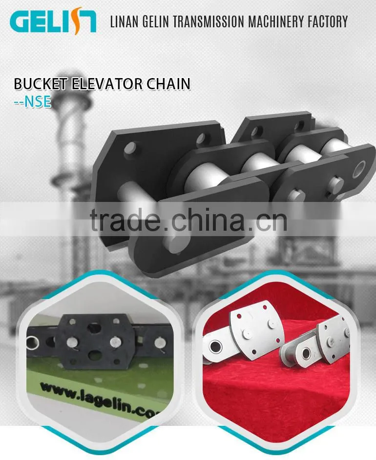 NSE series Large Size cement bucket elevator conveyor chain with attachments