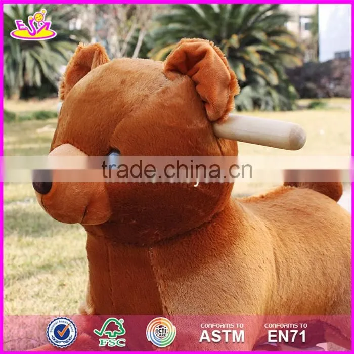 2017 New design cute bear wooden baby rocking animal W16D073
