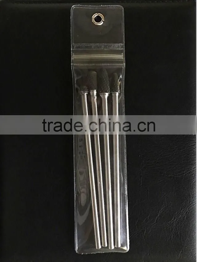 4PC Long Shank Carbide Rotary Burr With Vinyl Pouch
