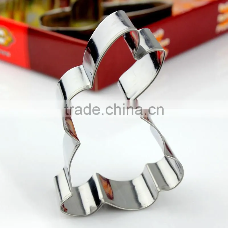Novelty rabbit shape stainless steel cookie cutter custom mold design cookie press mold