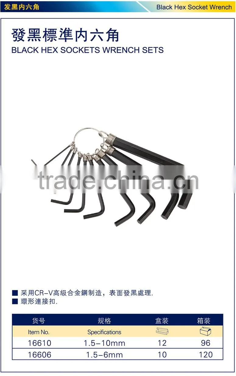 black hex key sockets wrench set,black hex sockets set,black CR-V socket wrench set