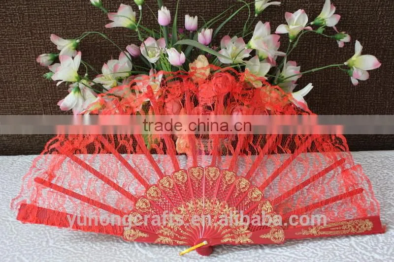 Handmade plastic wedding hand fan