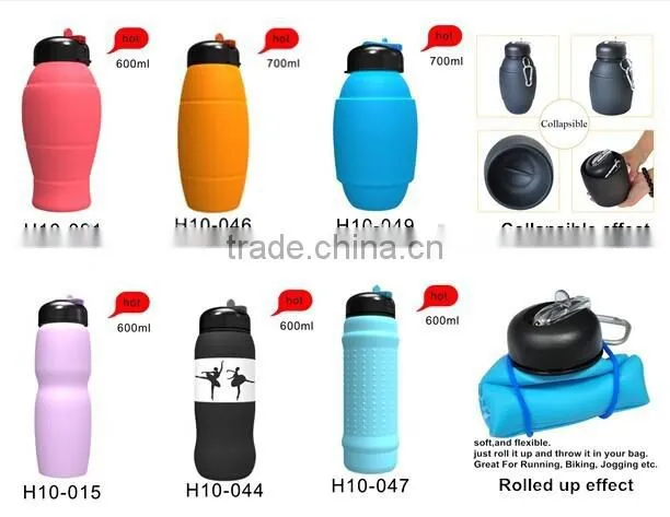 Folding hot and cold water bottle silicone