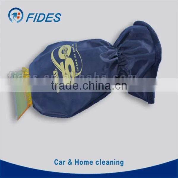 Promotional plastic car ice scrapers with glove with blue color