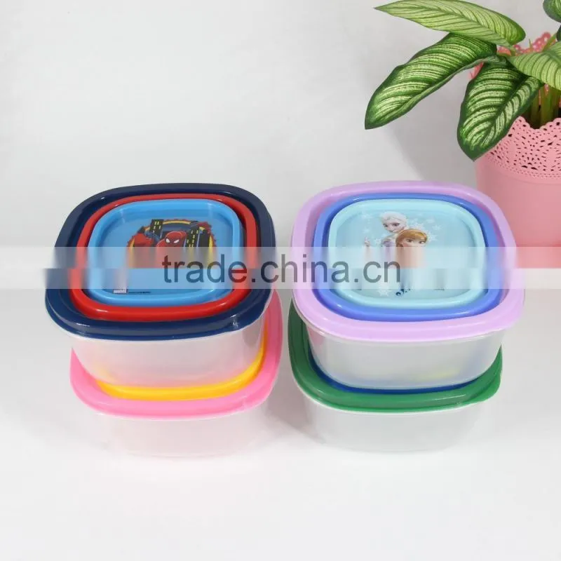 plastic mini 3pcs food box set