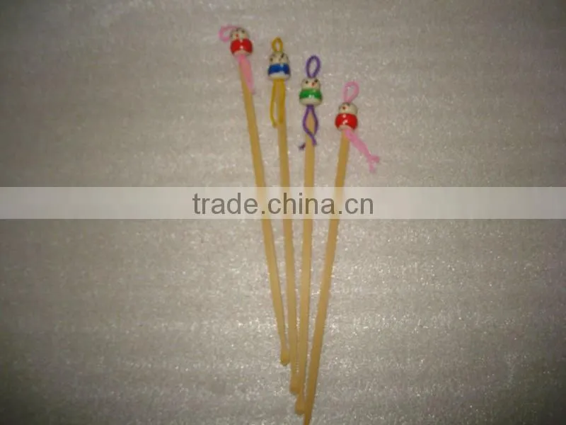 natural bamboo ear cleaning/earpick with doll