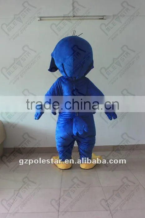 yellow beak blue eagle mascot costume white belly