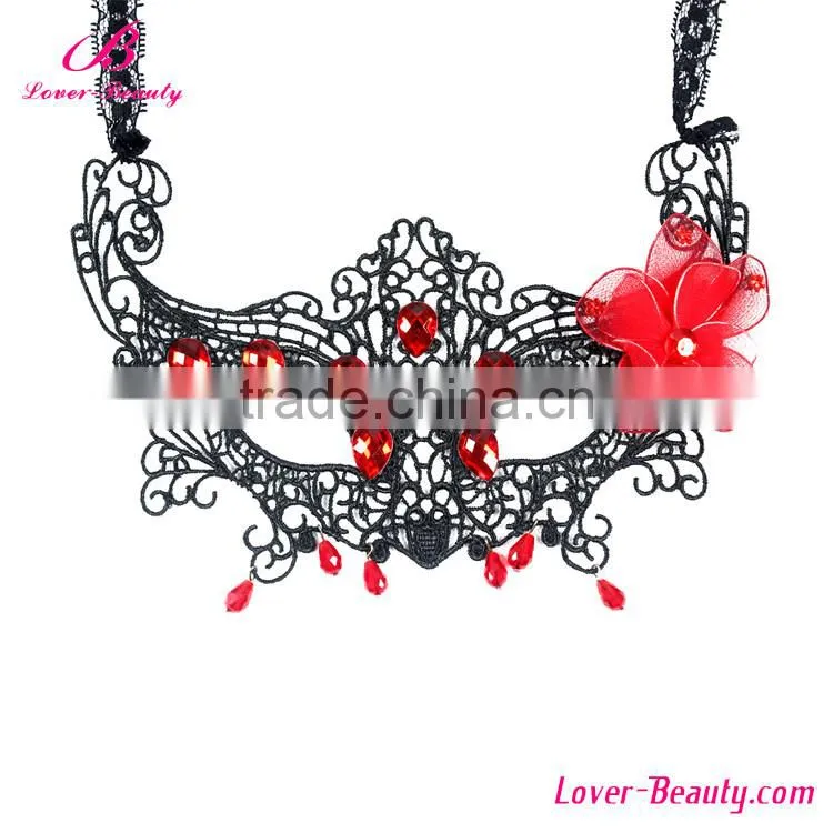 Helloween Day half face masquerade masks with bead