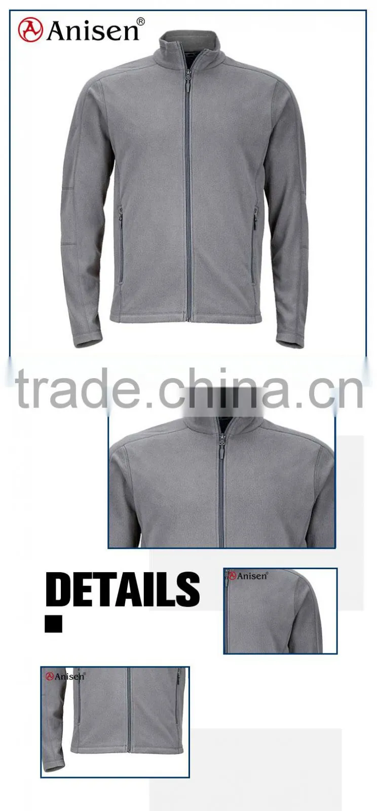 alibaba china supplier straight collar single polar fleece man jacket