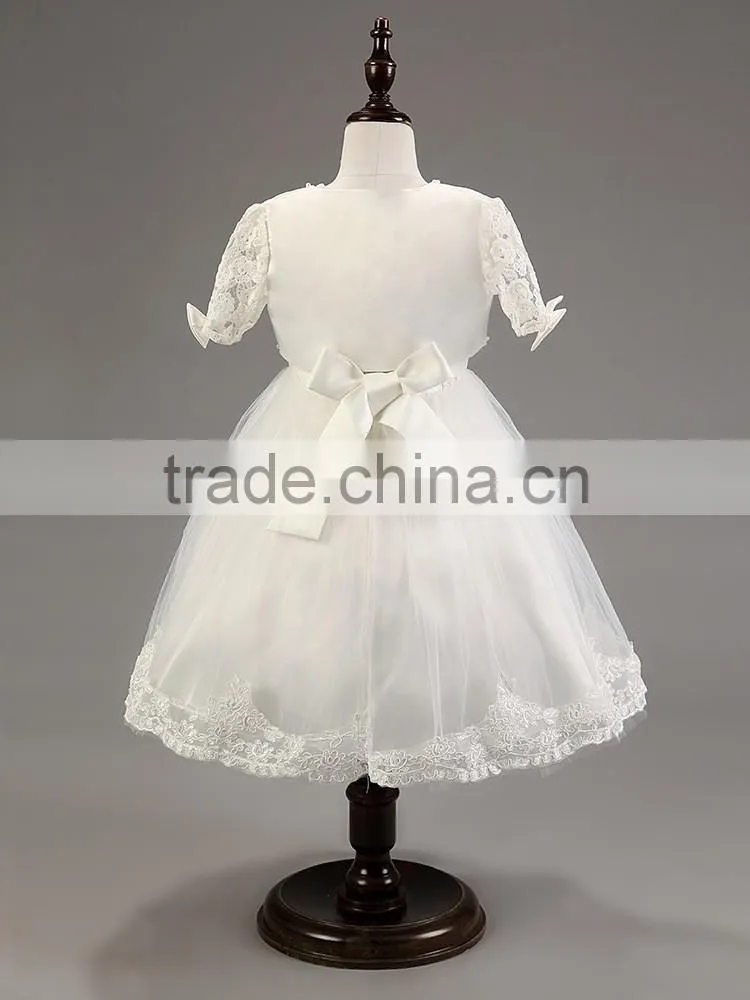 2016 Summer style kids dress flower lace princess party costume girl floral dress