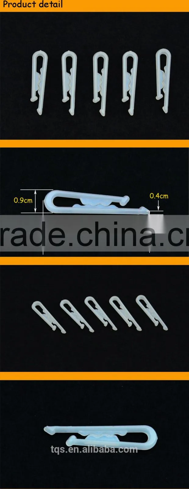 Cheap With Teeth U-shape Semitransparent Shirt Packing Plastic Clips