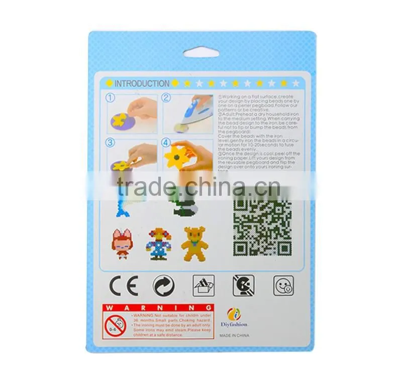 Diyfashion 5mm mini hama perler beads set with puzzle iron paper and twezzer toys for kids 18092