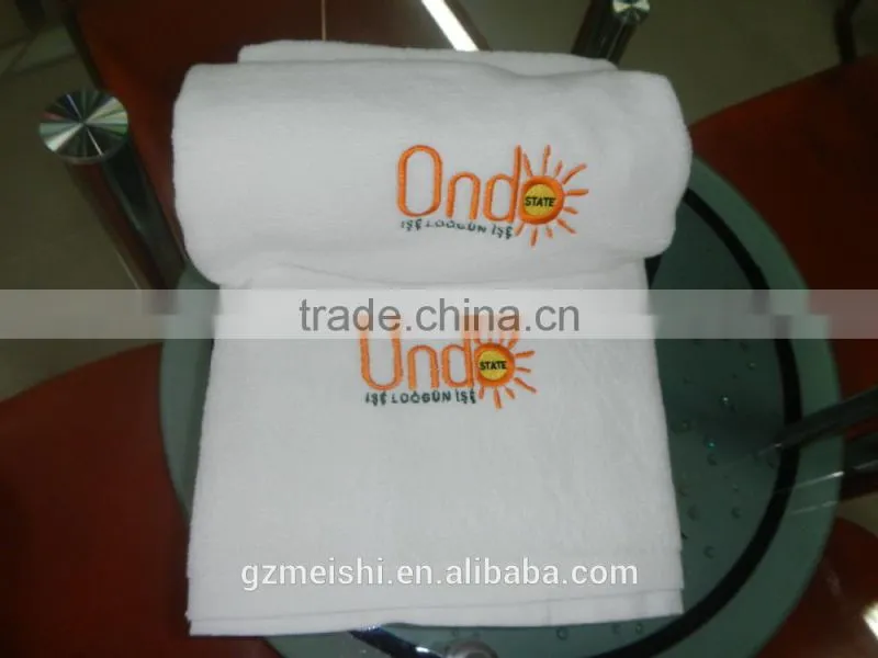 Luxury Custom Terry White 5 star hotel Cotton shower towel with monogrammed logo