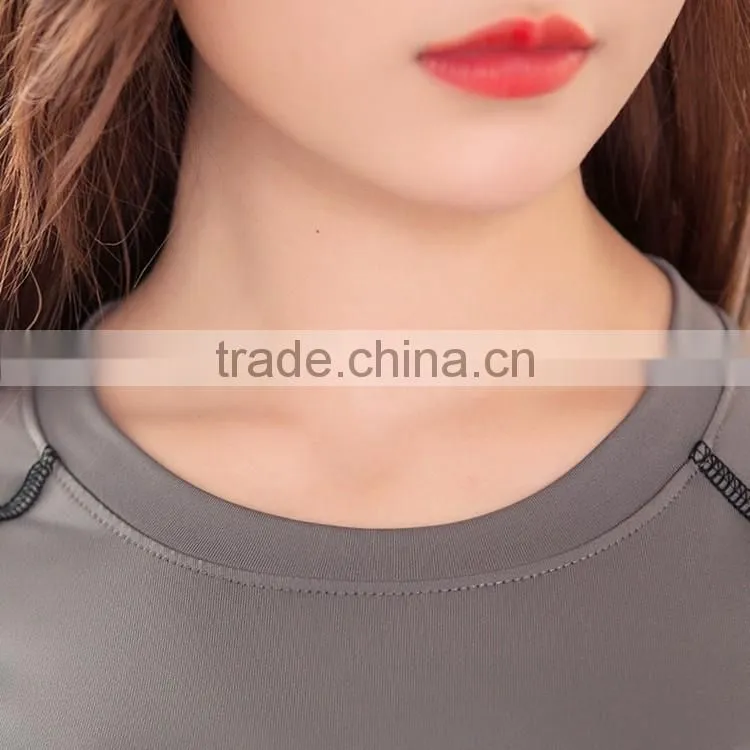 Women Beathable Elastic Dry Fit Fitness Tops