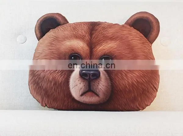 Fashion 3D printing decorative throw sofa cushion cheap cute soft plush animal shaped pillow