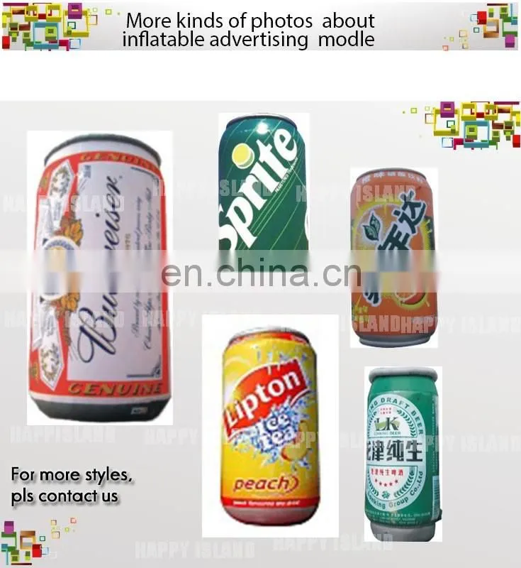 Hot sale !inflatable advertising drink model,inflatable bottle model, giant bottle model