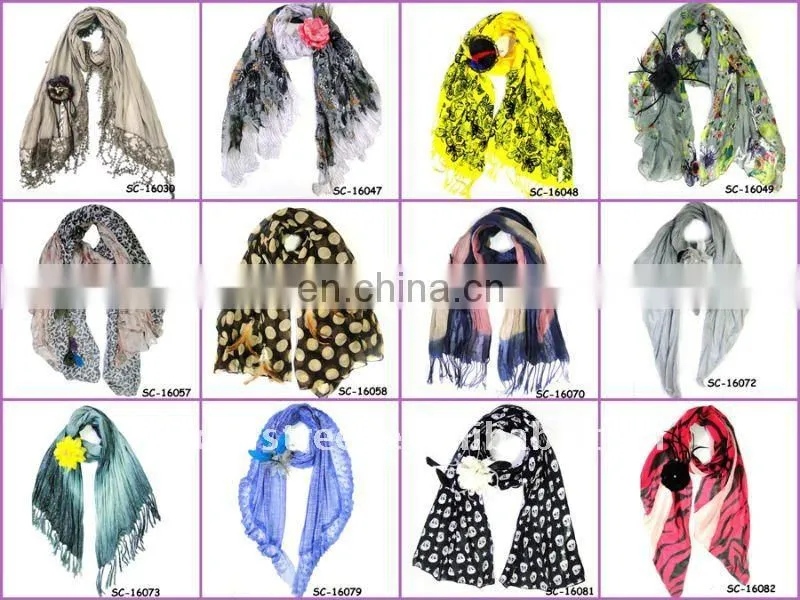 autumn and winter scarf female solid minanma lace scarf of foreign trade