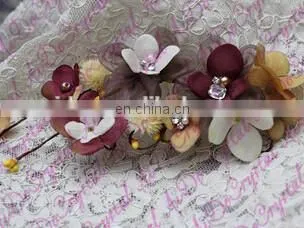 Aidocrystal Gold Organza fall hair accessories flower crown wedding headpiece