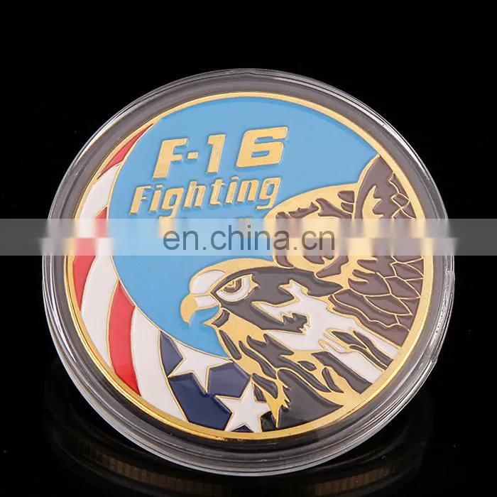Custom best selling gold plated color filled in American style coin
