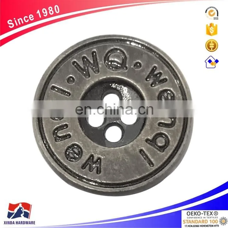 Manufacturer of custom metal alloy garment sewing buttons